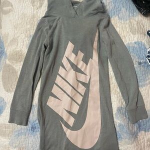 Gray and pink soft Nike dress with hoodie